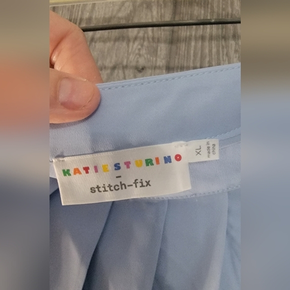 NWT Pleated stich-fix Skirt in Light Blue Katie Sturino x Stitch Fix size XL - Picture 5 of 6